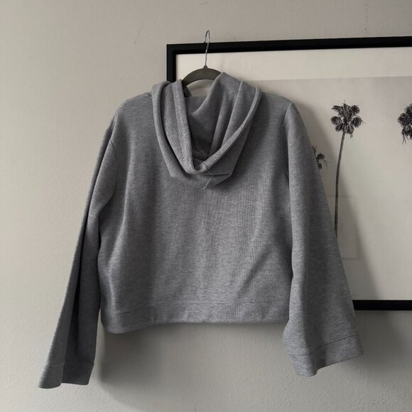 J. Crew | NWOT Cropped Hooded Pullover Sweatshirt in Gray Size Medium - Picture 5 of 9